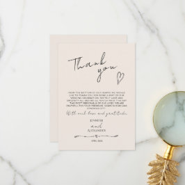 Cartões de agradecimentos plano de casamento moder