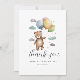 Cartões de agradecimentos plano do Chá de fraldas 