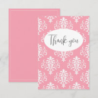 Cartões de agradecimentos plano do Damasco rosa