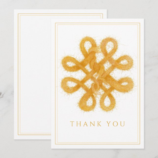 Cartões de agradecimentos plano Dourado do KNOT CE (Frente/Verso)