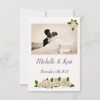 Cartões de agradecimentos plano Elegante de Rosas