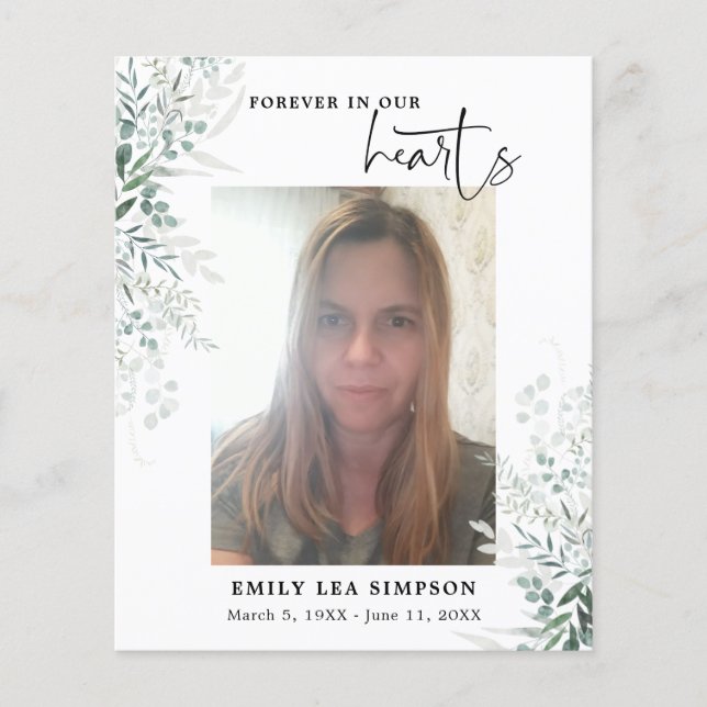 Cartões de agradecimentos Plano Foto Funeral do Or (Frente)