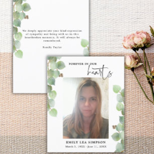 Cartões de agradecimentos Plano Foto Funeral do Or