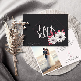 Cartões de agradecimentos plano magenta fotográfic