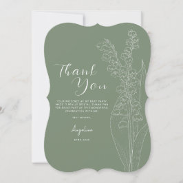 Cartões de agradecimentos plano para um chá de noi