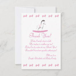Cartões de agradecimentos plano, rosa e branco, de