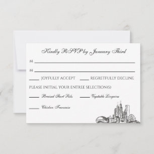 Cartões de agradecimentos plano Skyline Chicago