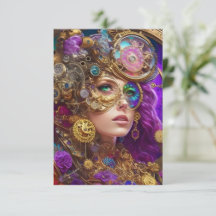 Cartões de agradecimentos plano Steampunk colorido