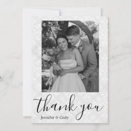 Cartões de agradecimentos preto e branco da fotogr