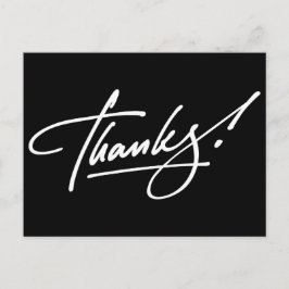 Cartões de agradecimentos preto e branco de script