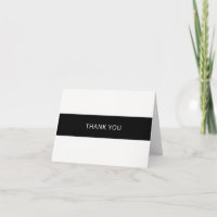 Cartões de agradecimentos preto e branco simples -