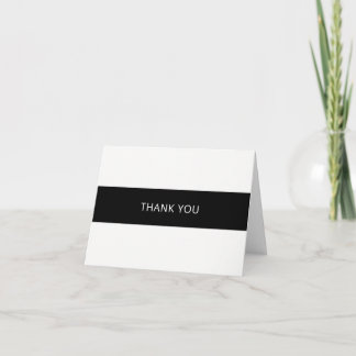 Cartões de agradecimentos preto e branco simples -