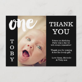 Cartões de agradecimentos pretos & brancos do bebê