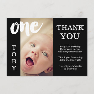 Cartões de agradecimentos pretos & brancos do bebê