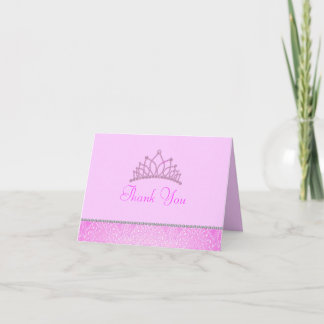 Cartões de agradecimentos princesa rosa
