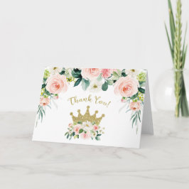 Cartões de agradecimentos princesa rosa e Dourado