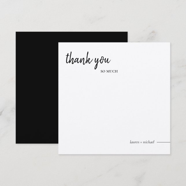 Cartões de agradecimentos quadrado (Frente/Verso)