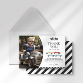 Cartões de agradecimentos Race Car Photo