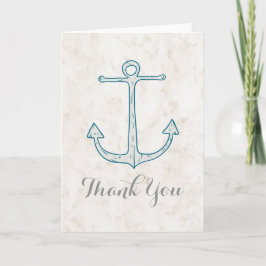 Cartões de agradecimentos Real Blue Rustic Anchor 