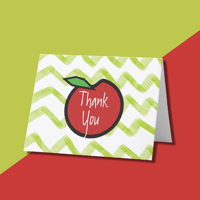 Cartões de agradecimentos Red Apple (Depiction of Thank You Card)