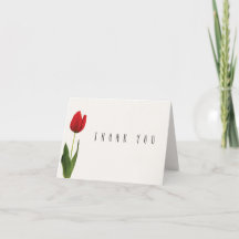 Cartões de agradecimentos Red Tulip Personalizado