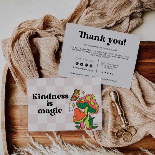 Cartões de agradecimentos Retro Imprimível, Negóci (Printable Retro Thank You Card, Business)