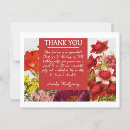 Cartões de agradecimentos Rich Vermelho de Florais