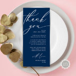 Cartões de agradecimentos Romântico de Definição d<br><div class="desc">Compartilhe o amor e mostre seu apreço aos seus convidados, quando eles se sentarem em seu assento e lerem esse obrigado encantador personalizado que você coloca no cartão (Obrigado) Janto Lunch Brunch comemoração no tema azul marinho. É uma maneira maravilhosa de acabar com a sua celebração especial de dia! Este...</div>