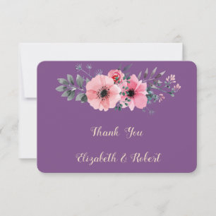 Cartões de agradecimentos Romântico Floral Elegant