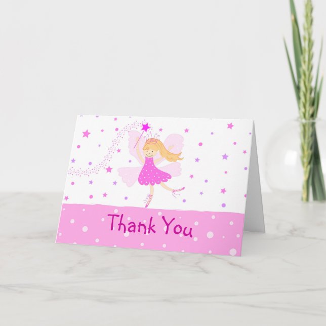 Cartões de agradecimentos Rosa Ballerina (Frente)