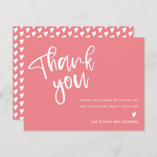 Cartões de agradecimentos rosa brilhante moderno
