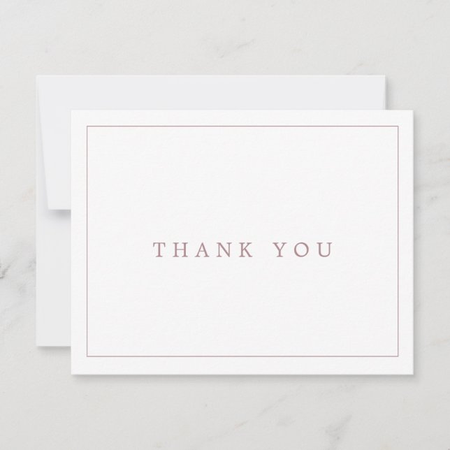 Cartões de agradecimentos Rosa de tipografia Doura (Frente)