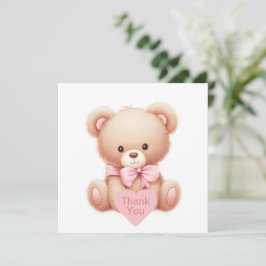 Cartões de agradecimentos Rosa Do Urso Teddy