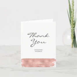 Cartões de agradecimentos rosa Dourado BrushAVBat