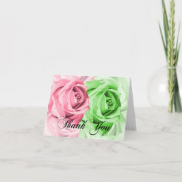 Cartões de agradecimentos rosa e Rosa verde