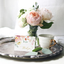 Cartões de agradecimentos Rosa e Vermelho de Flore