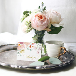 Cartões de agradecimentos Rosa e Vermelho de Flore