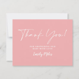 Cartões de agradecimentos rosa embebido em inverno