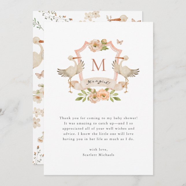 Cartões de agradecimentos Rosa Menino (Frente/Verso)