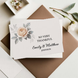 Cartões de agradecimentos Rosa Rosa Elegante