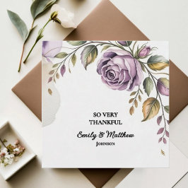 Cartões de agradecimentos Rosa roxo do Designer