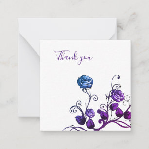 Cartões de agradecimentos rosa roxo e azul
