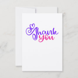 Cartões de agradecimentos rosa/roxo em papel kraft