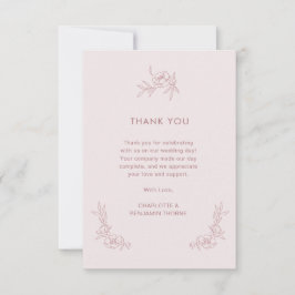 Cartões de agradecimentos Rosa Simples