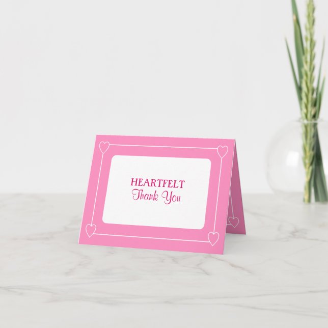 Cartões de agradecimentos Rosa Simples e Chá de fr (Frente)