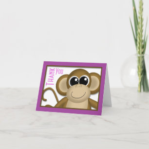 Cartões de agradecimentos Roxo De Macaco Cortado