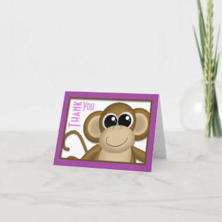 Cartões de agradecimentos Roxo De Macaco Cortado