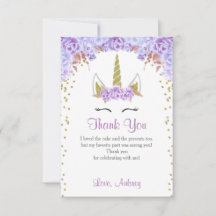 Cartões de agradecimentos, roxo e ouro do