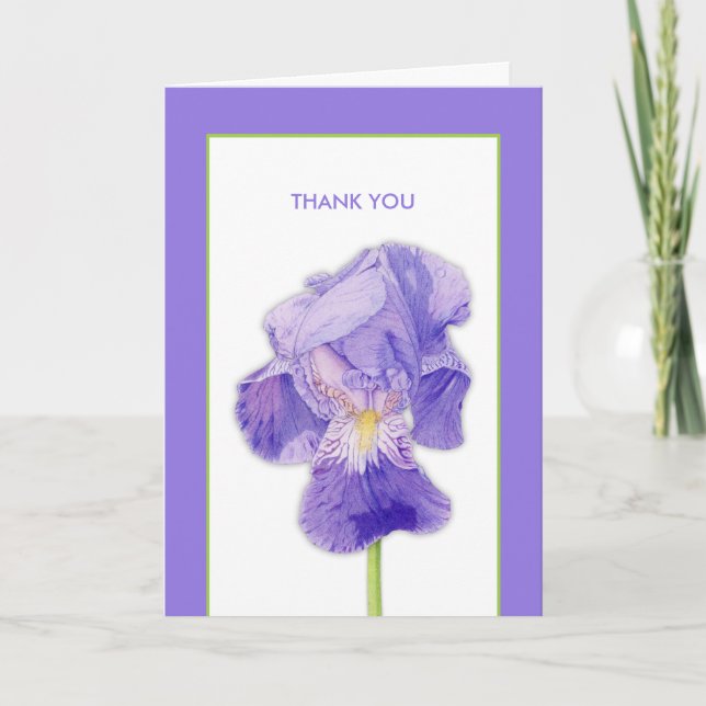 Cartões de agradecimentos Roxo Iris (Frente)