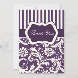 Cartões de agradecimentos Roxo, Marfim, Damasco Re
